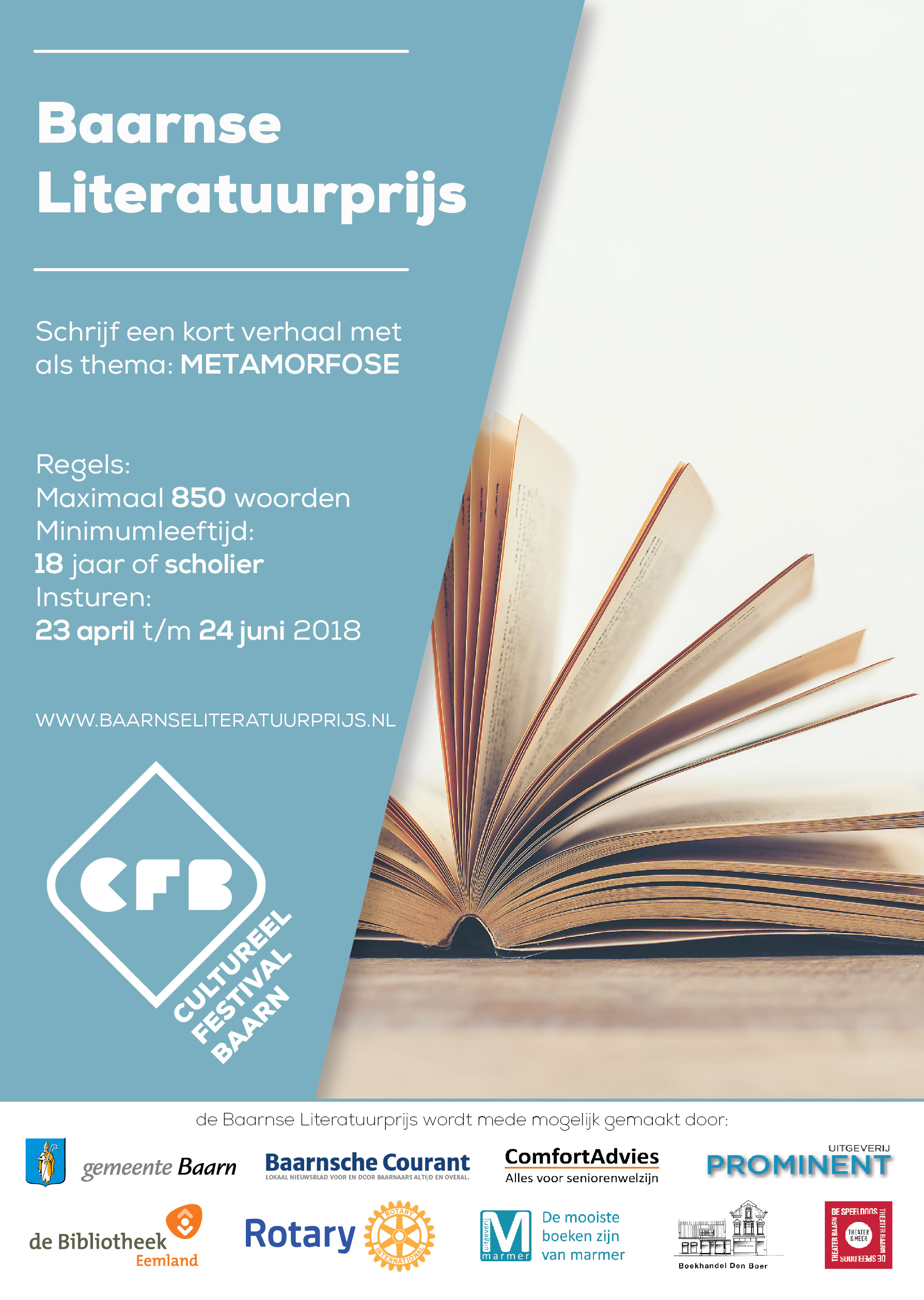Poster Baarnse Literatuurprijs 2018